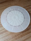 VTG 10in  Anchor Hocking Pedestal Milk Glass Cake Plate w/Gold Highlight — photo 2