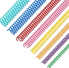 120 Pack Plastic Spiral Binding Coils Binder Binding Spirals Rings 8 Size Spiral