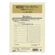 A5 Size A5302 Weekly Holizontal Left Style Weekly System Organizer Refill