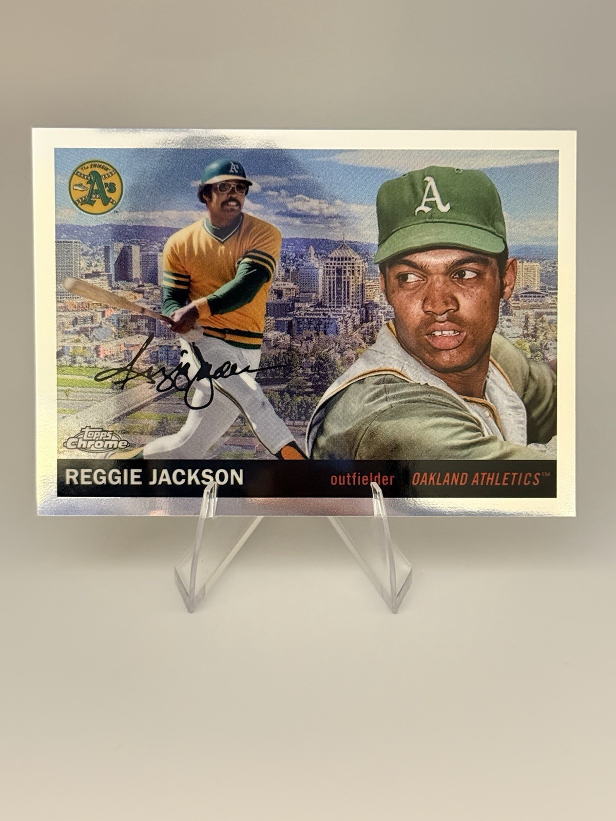 2025 Topps Chrome Platinum Anniversary Reggie Jackson City Variation SSP #55CV-5