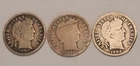 Lot Of 3 SILVER Barber Dimes 1892/1899/1902