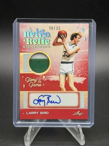 2025 Leaf Larry Bird 2-Color Game Used  Patch Auto /25 Retro Relic Signatures