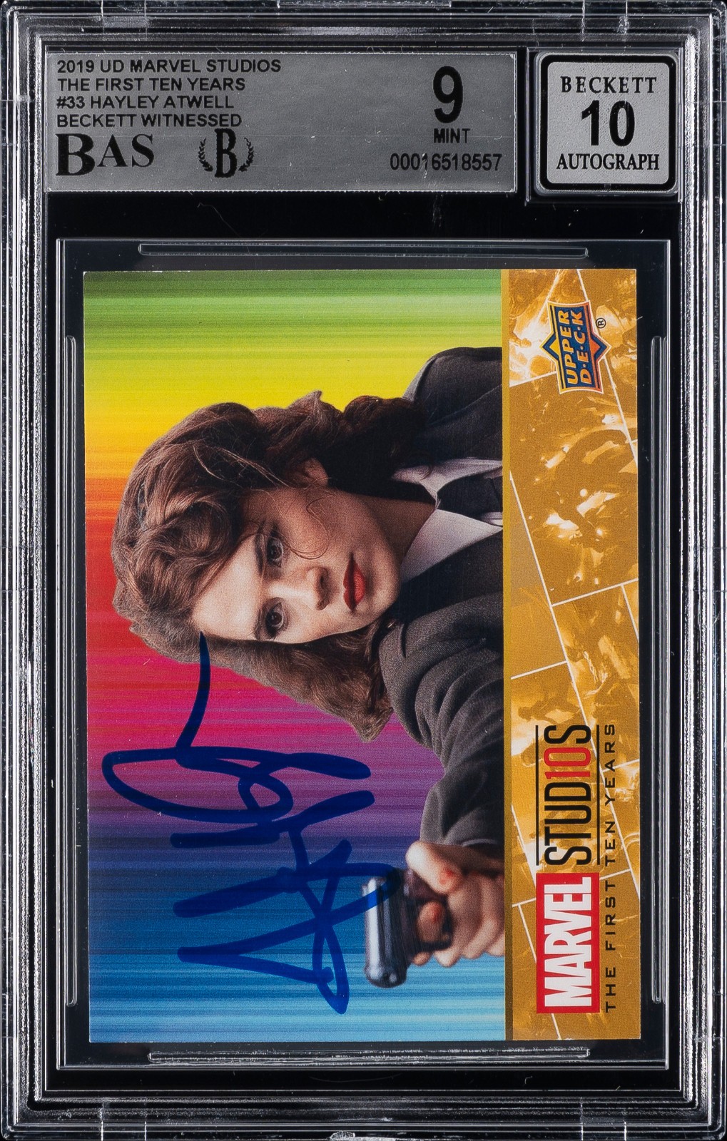 2021 Upper Deck Marvel Studio #33 Hayley Atwell BGS 9 BAS 10 Auto Witnessed view 5