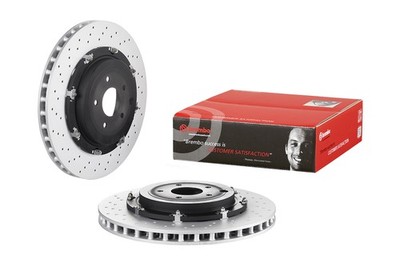 Brembo Rear Two Piece Pillar Vented 380mm Disc Brake Rotor For Nissan GT-R 09-19
