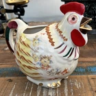 Vintage Gold and Floral Hand Decorated Shawnee Chanticleer Rooster Pitcher Rare