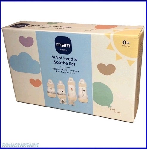 MAM Feed And Soothe Anti Colic Baby Bottle & Pacifier Gift Set - New & Sealed