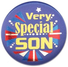 Very Special Son Satin Button of Size 2" for Christmas - Beistle