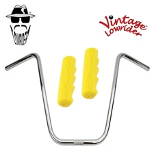 Original Lowrider 16" 22.2 D Handlebar Chrome 212 120mm Grips Solid/Yellow