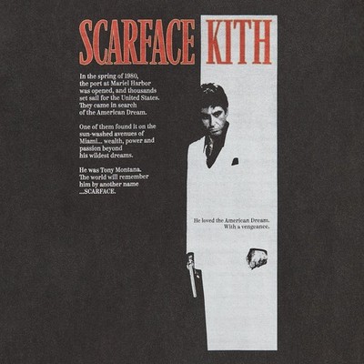 Kith for Scarface Film Poster Vintage Tee Black Movie T-Shirt Tony