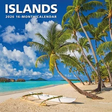 Carousel Calendars,  Islands 2026 Wall Calendar, 12'' X 12'', 16-Month Calendar