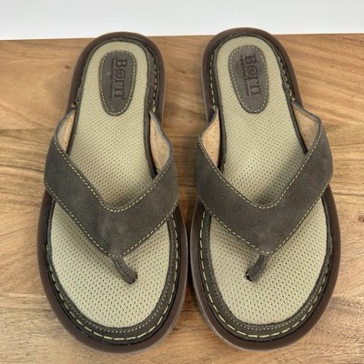New NWOB Mens Born Owen Distressed Taupe Suede Comfort Flip  display picture 2