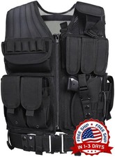 Chaleco t&aacute;ctico de airsoft y paintball para las fuerzas del orden (Negra) NEW US