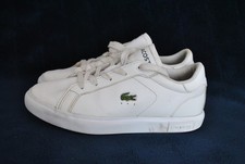 White leather lace up GRADUATE designer kids trainers pump size 2 (34.5) Lacoste