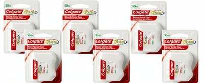 Colgate Total Dental Floss Waxed 50m (Pack of 6) FS
