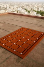 Living Room Area Rug 8x10 9x12 - Handmade Modern Grid Rug Contemporary Square
