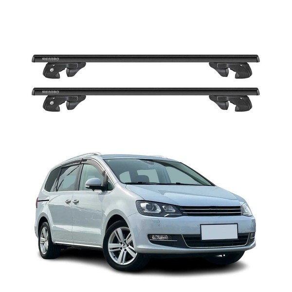 DachträGer GrundtäGer FüR VW Sharan II 2010-2023 Aluminium 90Kg TÜV Schwarz 2Tlg-image