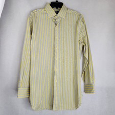Polo Ralph Lauren Size 16.5 Yellow Blue Striped Shirt Button Up No Logo