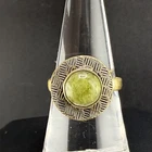 Vintage Sterling Silver Ring Green Size 7