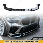 R Style Gloss Black Front Bumper Lip Splitter For 2020-2023 BMW F95 X5M Pre-LCI