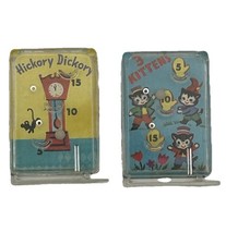 Vtg Cracker Jack Prize Toy Pinball Games Hickory Dickory & 3 Kittens Both Work