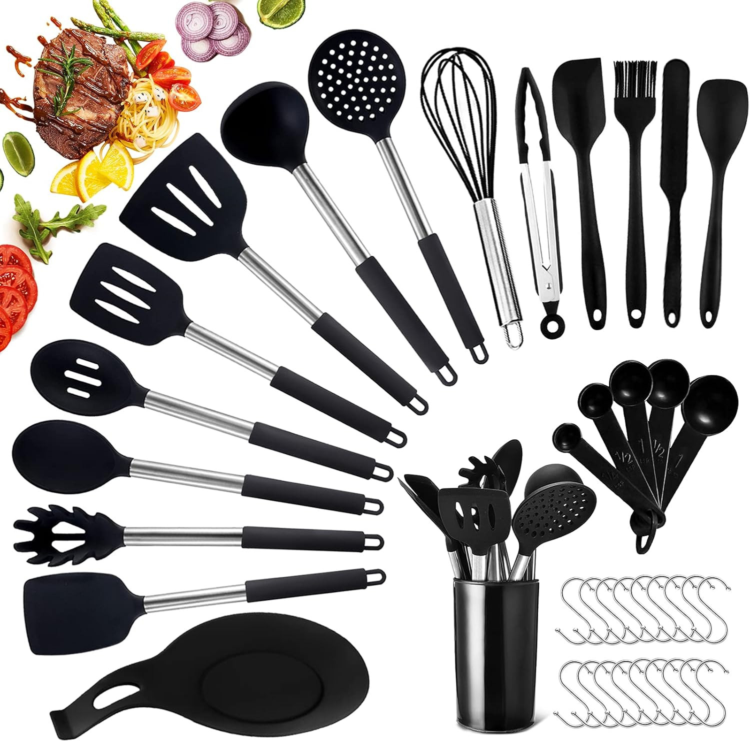 Set 15 Utensili Cucina Silicone Antiaderente - Resistenti al Calore