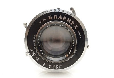 Graflex Optar f4.5 162mm Großformat 4x5 Objektiv in Wollensak Graphex Shutter Exc+