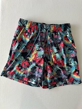 Caribbean Swimwear Men's Tropical Parrot Floral Board Shorts Mesh Lining S