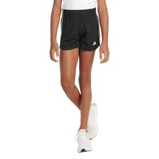 Adidas Big Girls Gradient 3-Stripe Pacer Mesh Shorts - Black - M