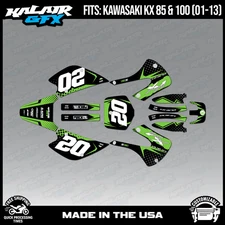 Kalair GFX Graphics Kit for Kawasaki KX85 KX100 (2001-2013)  Spear - Green