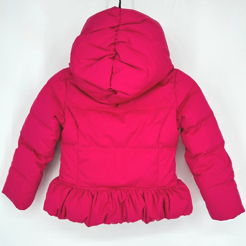 Ralph Lauren Girls Shannon Peplum Puffer Hooded Down Waterfowl Feather Jacket 6X Foto 3 de 4