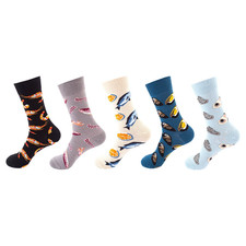 Men Crew Cartoon Cotton Funny Athletic Sport Casual Classic Work Socks 6 Pairs