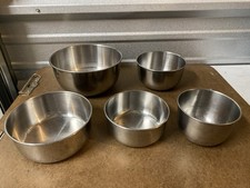 Vintage Stainless Steel Mixing Bowls Set of 5 Nesting Made in Korea