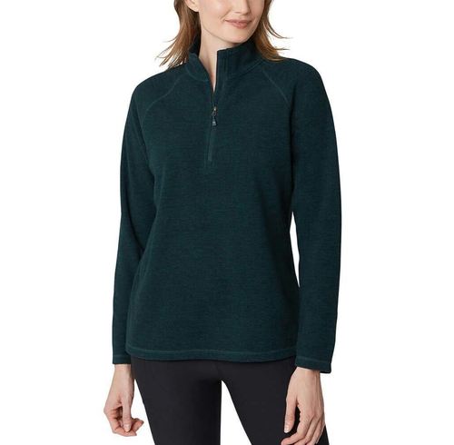 Eddie Bauer Women Fleece Quarter Zip Green XXL