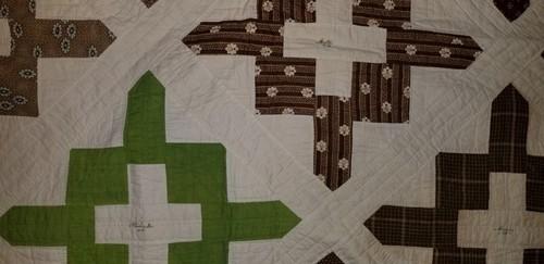 19th Century American Friendship Quilt 32 Signed Name Blocks 88" x 72" - Picture 21 of 24