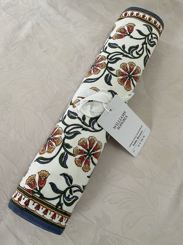 Williams Sonoma Large Scale Block Print Table Runner 16" x 108" New