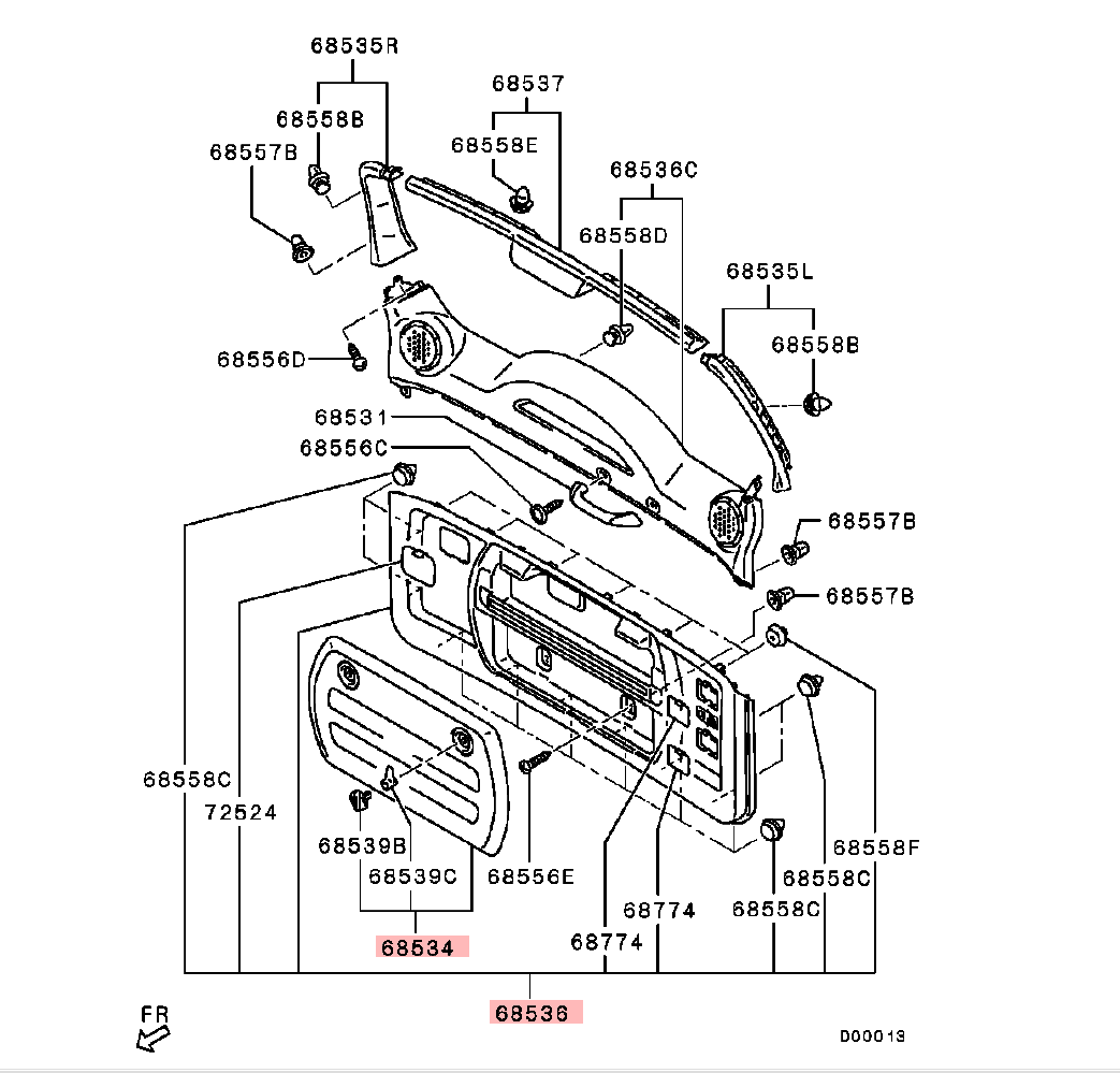 TAILGATE BOOTLID LOWER TRIM MITSUBISHI PAJERO SHOGUN V83W MK4 3.0 eBay