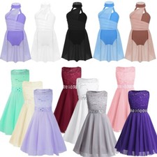 Kid Girls Flower Princess Dress Wedding Bridesmaid Dress Maxi Gown Dance Leotard