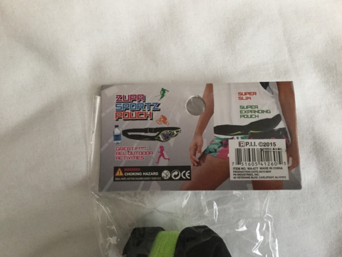 Zupa Sportz Pouch Neon Green Zipper Black Super Expand Pouch Super