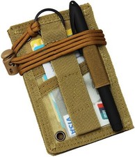 Tactical ID Card Holder Hook  Loop Patch Badge Holder Neck Lanyard Key Ring