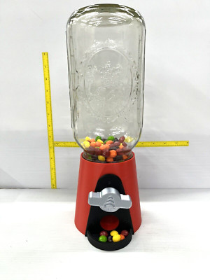 Large Mason Jar Candy Dispenser in red