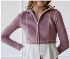 NWT Urban Outfitters Out From Under Bethany Fleece ZipUp Jacket Cocoa Mauve S