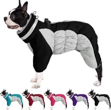 AOFITEE Dog Coat Warm Puffer Jacket for Winter, Windproof Dog Size Large Black