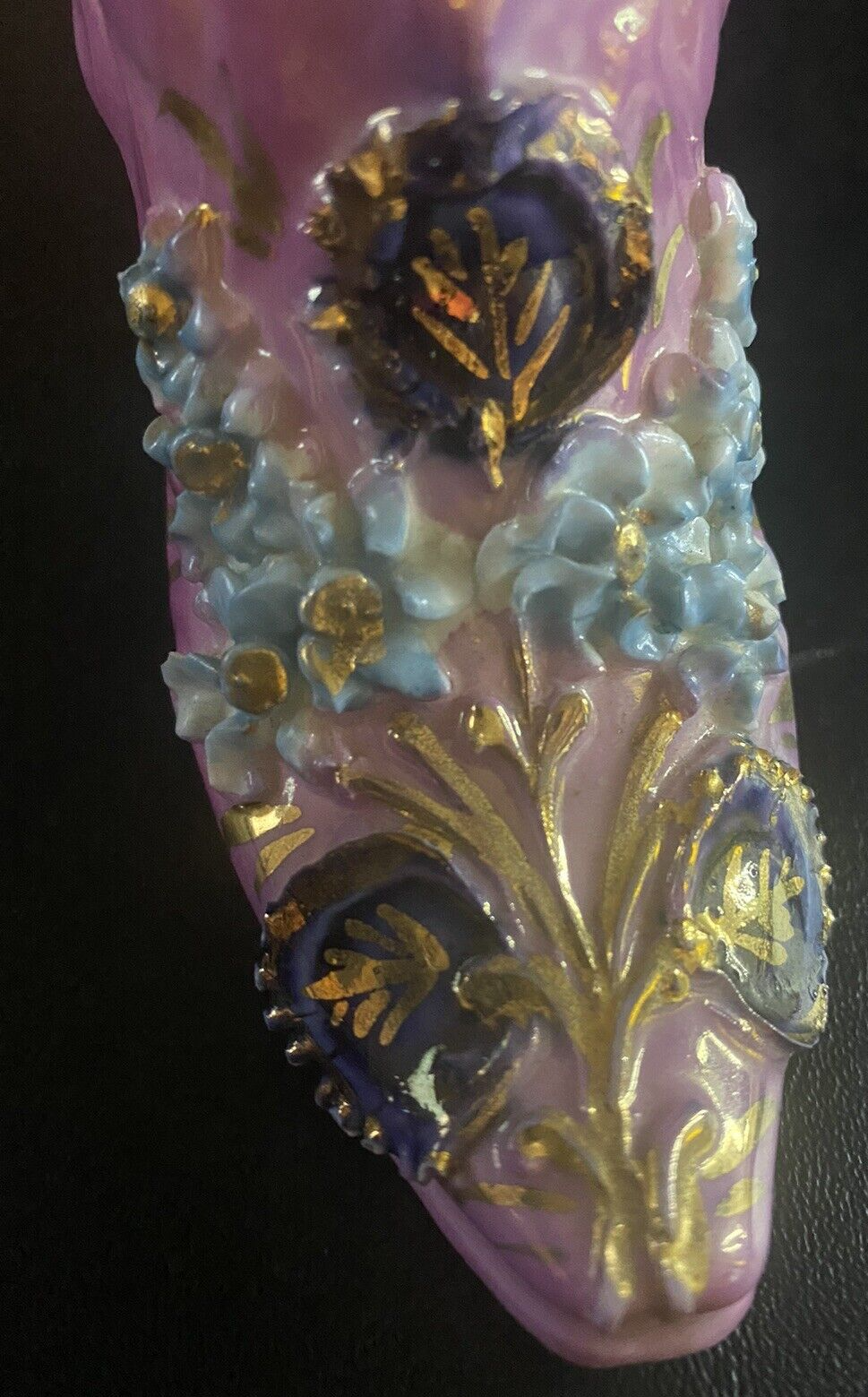 PANTOFOLA D’ORO PANTOFOLA VINTAGE VITTORIANA PORCELLANA ROSA E ORO Germania