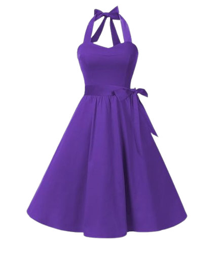 NEW Topdress Purple Audrey Dress 1950s Halter Retro Cocktail Dress Women's M - 第 7/7 張圖片