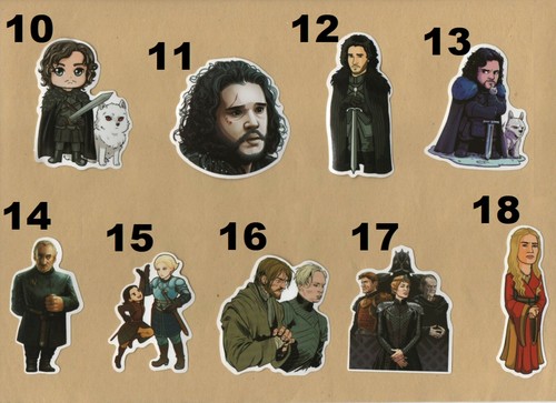 GAME of THRONES Stickers Stark Lannister Dragons 60 styles GoT Dire Wolf FANTASY - Picture 2 of 70