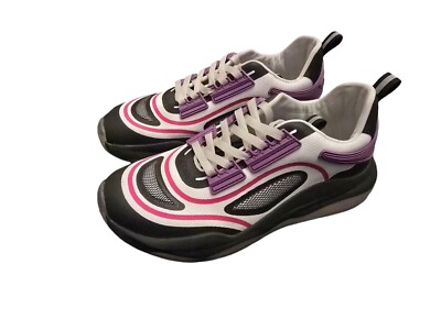 MOSCHINO Teddy Run Trainers Sneaker Weiß Lila UK6 EU39 Designer Chunky Sport