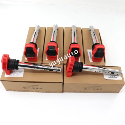 6x NEW OEM RED IGNITION COIL VW Touareg 06E905115G AUDI A6 A4 S5 R8 A8 3.0T 4.2 - Picture 2 of 10