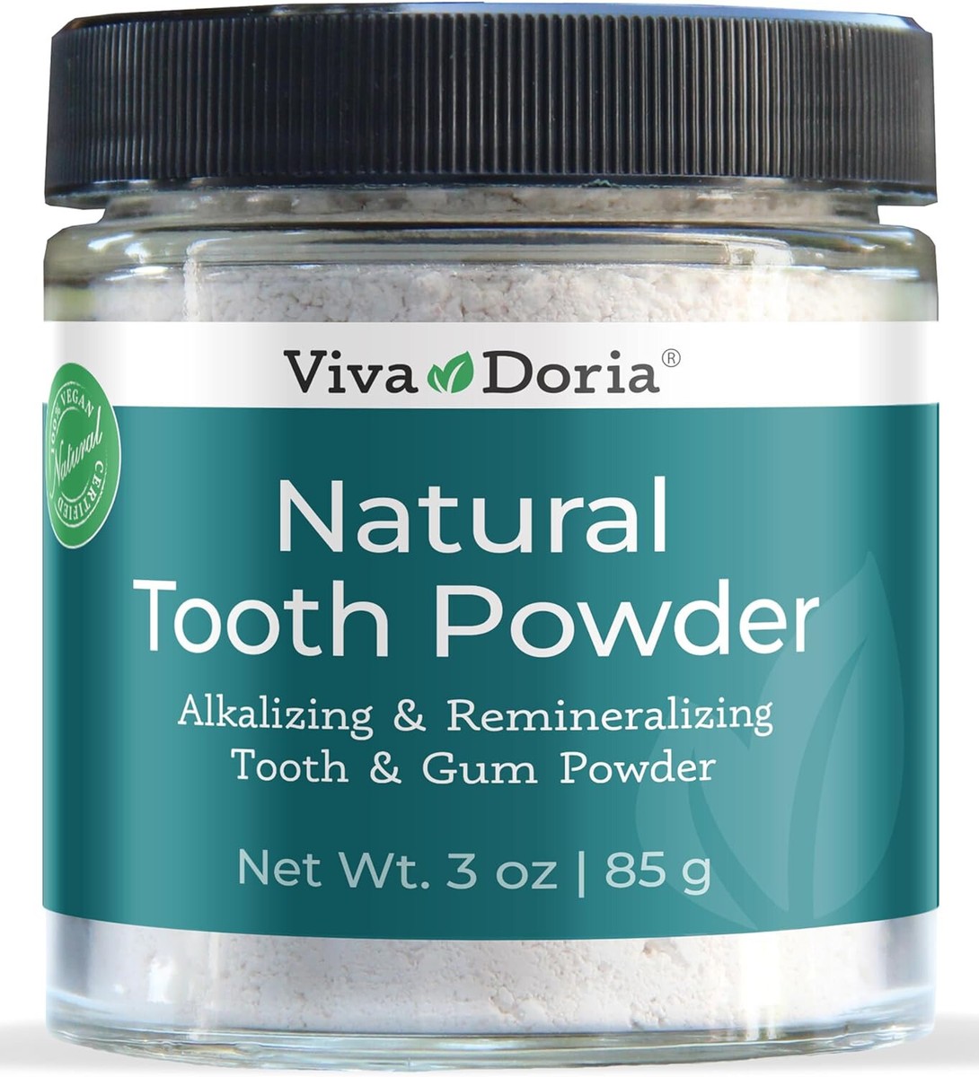 Viva Doria Natural Tooth Powder, Remineralizing Tooth Powder, 3 oz