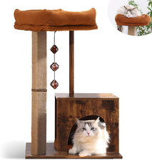 Modern Wooden Cat Scratching Post with Silvervine Balls - Stylish Cat Tree