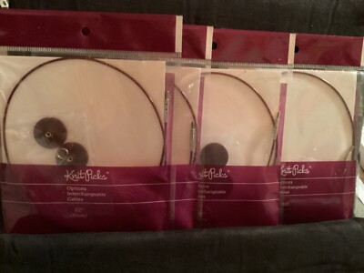 4 pk Knit picks Interchangeable Needle Cables - Purple 32  new